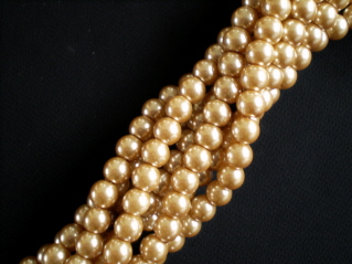 Glass Pearl 6mm Gold